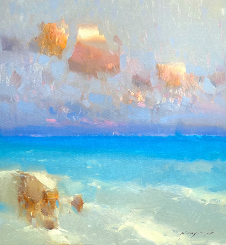 Ocean View, Original oil Painting, Handmade artwork, One of a Kind              